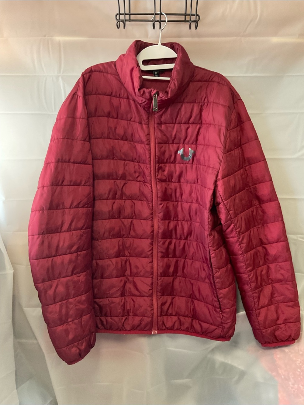 True Religion Quilted Puffer Jacket - Deep Red